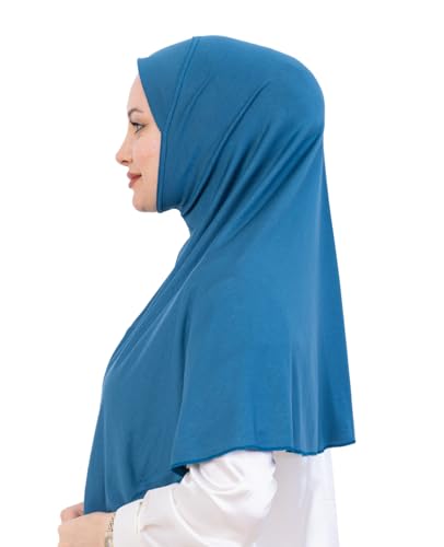 Prien Ready Hijab For Women, One Piece Muslim Instant Turban, Easy To Wear Long Head Scarf, Turkish Islamic Clothes For Abaya - color: Turquoise