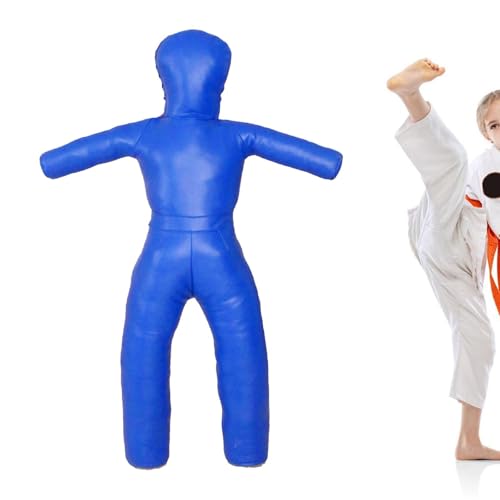 Grappling Dummy Professional Unfilled Jiu Grappling Dummy Multiuse Martial Arts Training Dummy PU Leather Wrestling Boxing Human Shape Suitable - color: Blue