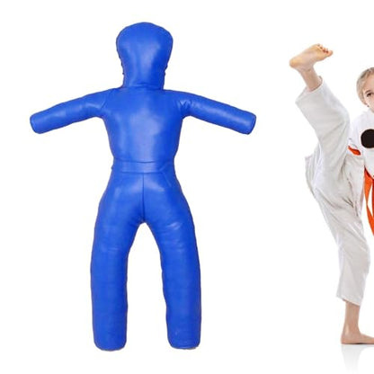 Grappling Dummy Professional Unfilled Jiu Grappling Dummy Multiuse Martial Arts Training Dummy PU Leather Wrestling Boxing Human Shape Suitable - color: Blue
