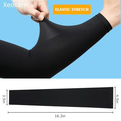 Xeoxarel Arm Sleeves for Men & Women (Available in 4 Pairs/12 Pairs) - color: 1 Pair Arm Sleeve - Black