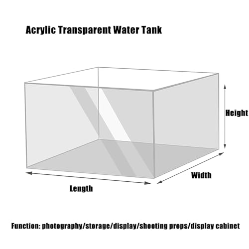 Acrylic Box Transparent Display Box Fish Tank Storage Box Drawer Tray Photography Props Shooting Sink(15x15x30cm/5.9x5.9x11.8in) - size: 15x15x30cm/5.9x5.9x11.8in