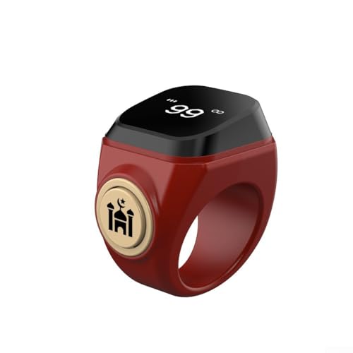 Smart Zikr-Ring, Rechargeable Electronic Digital Tasbih Counter Rings, Waterproof, 3 Sizes Finger Counter for Muslims, Prayer, Reminder(22mm Brown) - color: Brown, size: 22mm