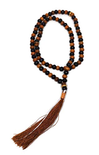 Muslim Tasbih 99 Beads Islam Misbaha AMN-199 Prayer dhikr Rosary with Decorated Tassels Eid Ramadan Religious Gift (Brown/Black) - color: Brown/Black