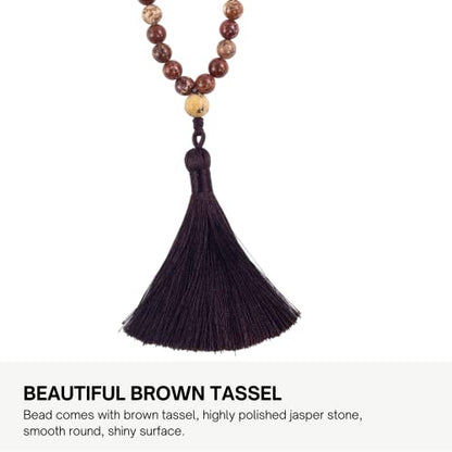 Tasbih Premium Muslim Prayer Beads Made with Natural Stone Beads for Daily Misbaha and Meditation (8mm (99 Beads), Jasper, Dark Brown) - color: Jasper, Dark Brown, size: 8mm (99 Beads)
