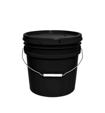 3.5-Gallon Bucket with Airtight Lid – Made in USA, Food Grade BPA Free Plastic, Heavy Duty Multi-Use, Metal Handle with Grip, Stackable Storage – Black, 1 Pack - color: 3.5 Gallon - Black, size: 1