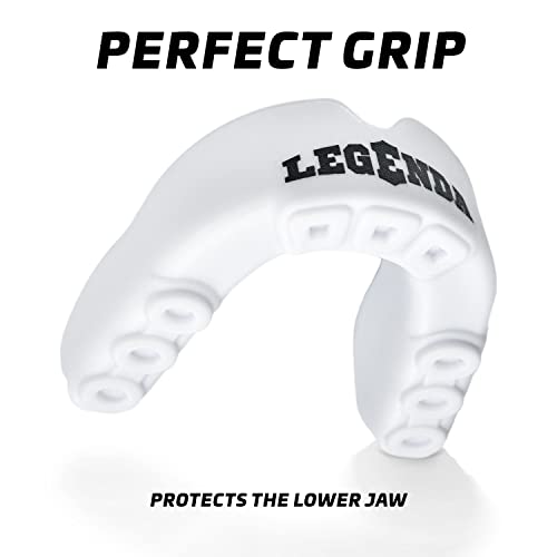 Legenda Sports Mouthguard for Kids (w/Case), Professional Mouthguard for Boxing, MMA, Karate, Football, BJJ, Martial Arts, Rugby, Lacrosse, Hockey (White/Pink) - color: White-pink