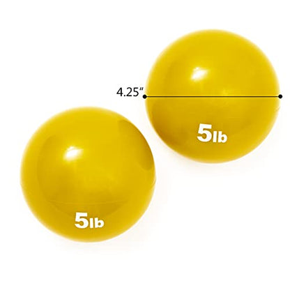 Trademark Innovations Weighted Toning Exercise Ball - Set of 2 - color: Yellow, size: 5lbs