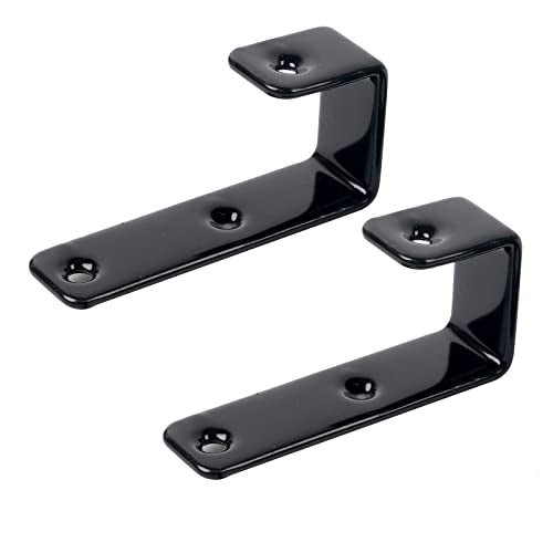 2 Pack Bunk Bed Ladder Hook, Inside 1" Kids Bed Replacement Hardware, Black PVC Metal Loft Bed Ladders Hooks, Camper/Rv Bunk Ladder Brackets with 2 Size Screws (2Pack, Black) - color: Black, size: 2 Pack
