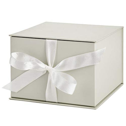 Hallmark Medium Gift Box with Lid and Shredded Paper Fill (Grey White 7 inch Box) for Weddings,Bridal Showers,Graduations,Birthdays,Bridesmaids Gifts,All Occasion,(Pack of 12) - color: White, size: Pack of 12