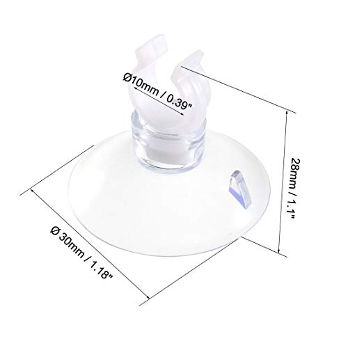uxcell Aquarium Suction Cup Clips Airline Tube Holders Clamps for Fish Tank Clear 10mm 12Pcs - size: 10mm
