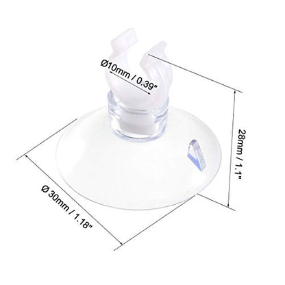 uxcell Aquarium Suction Cup Clips Airline Tube Holders Clamps for Fish Tank Clear 10mm 12Pcs - size: 10mm