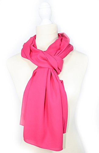 -Quality Shawl/Scarf Collection- (MADE IN TURKEY) - color: Plain Crepe Shawl/Scarf - Fuchsia/Pink -