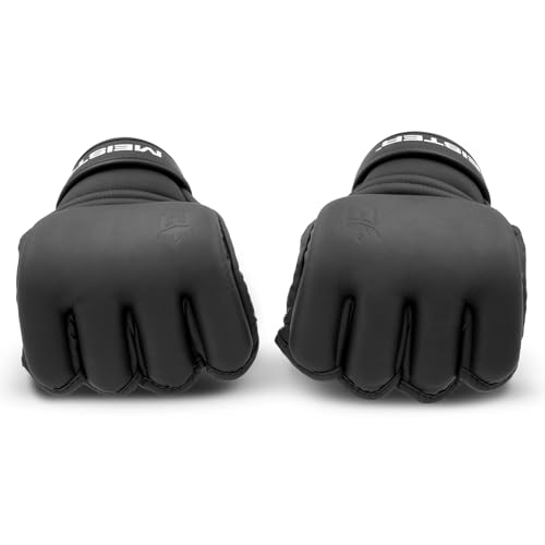 Meister [Critical] 4oz MMA Gloves for Striking & Grappling w/Pre-Curved Nemeios Leather - size: Small
