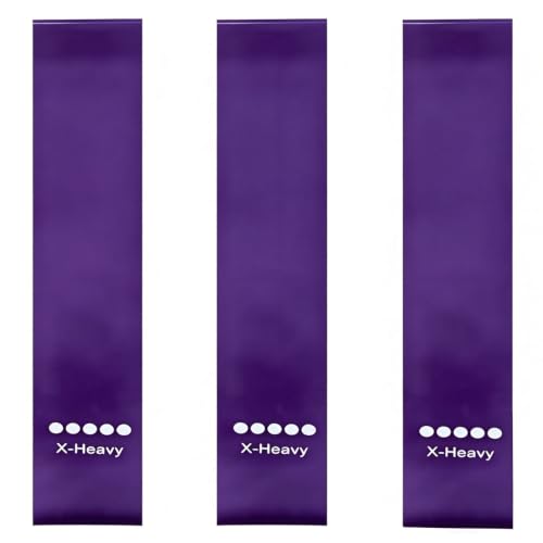 Ring Resistance Bands, X-Heavy Heavy Duty Total Body Fitness Exercise Bands | A Must Have for Fitness Men and Women, Black 3 Pieces - color: Purple