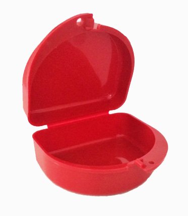 Sport Mouth Guard Case, Mouthguard - Ying & Yang - color: Red