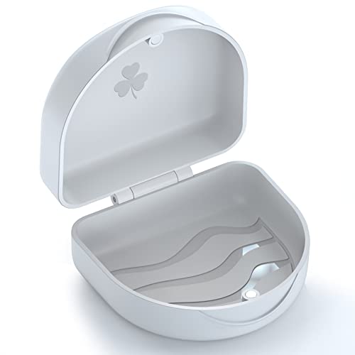 Retainer Case Denture Case: BVN Orthodontic Dental Case, Slim Braces Case, Mouth Guard Case, Denture Box, Teeth Aligner Case, Night Guard Case Container Storage Holder White - color: White