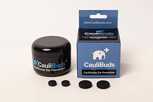 CauliBuds™ Cauliflower Ear Magnets - Premium Silicone Magnet Compression Kit for Cauliflower Ear Prevention & Treatment in BJJ, Wrestling, MMA, & Rugby - Minimize Ear Draining (Black) - color: Black