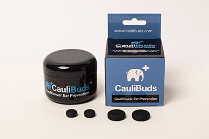 CauliBuds™ Cauliflower Ear Magnets - Premium Silicone Magnet Compression Kit for Cauliflower Ear Prevention & Treatment in BJJ, Wrestling, MMA, & Rugby - Minimize Ear Draining (Black) - color: Black