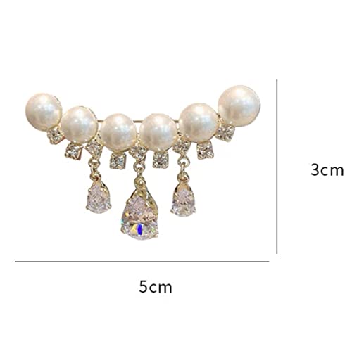 Pearl Brooch Sweater Shawl Clips Faux Rhinestone Pearls Brooch Safety Pin Lapel Pin Badge Dresses Clothing Accessories Jewelry