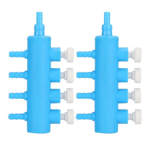 2Pcs 4mm Adapter Connector Plastic Distributor Aquarium Air Pump Splitter for Fish Tank Oxygen Tubing(4 Way) - style: 4 Way