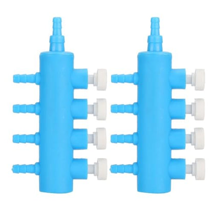 2Pcs 4mm Adapter Connector Plastic Distributor Aquarium Air Pump Splitter for Fish Tank Oxygen Tubing(4 Way) - style: 4 Way