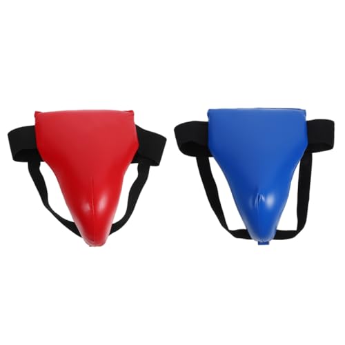 KICHOUSE 2pcs Groin Protector Boxing Groin Guard Wear-Resistant Integrated Crotch Fighting Protector for Martial Arts Training Taekwondo Sparring