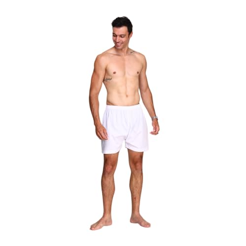 JIAHG Muslim Arab Men’s Thobe Underwear White Shorts for Middle East Islamic Dubai Prayers Loose Pajama Shorts - size: XX-Large