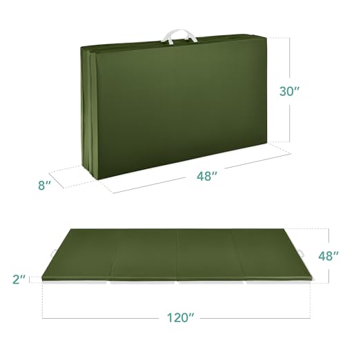 Best Choice Products 10ftx4ftx2in Folding Gym Mat 4-Panel Exercise Gymnastics Aerobics Workout Fitness Floor Mats w/Carrying Handles - color: Jungle