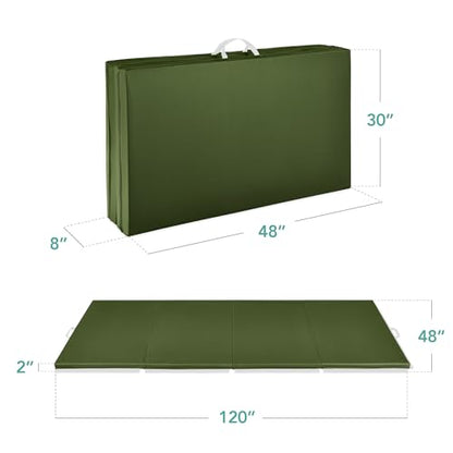 Best Choice Products 10ftx4ftx2in Folding Gym Mat 4-Panel Exercise Gymnastics Aerobics Workout Fitness Floor Mats w/Carrying Handles - color: Jungle