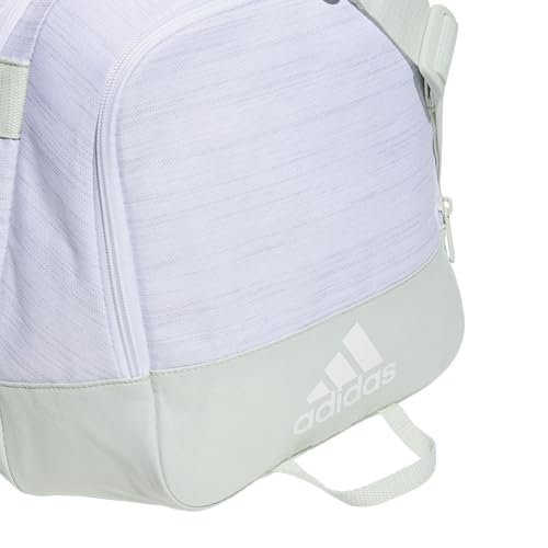 adidas Unisex Defender 4.0 Gym Duffel Bag for Men and Women - color: Two Tone White-Clear Onix/Linen Green, style: Small (38l)