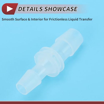5/14" to 1/4" Hose Barb Fitting Hose Straight Reducing Coupler | 5 Pcs, Plastic, Clear, Fits 5/14" to 1/4" ID Flexible Tube, Barb Reducer Fitting, for Aquarium, Fountain, Drip Irrigation - size: 5/14"-1/4"