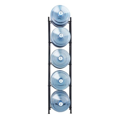 VEVOR 5 Tiers Water Jug Holder, 5 Gallon Water Bottle Holder, Single Row Water Bottle Rack for 5 Bottles, Heavy Duty Water Jug Rack for Kitchen, Office, Living Room, Black - color: Black, style: 5-slot