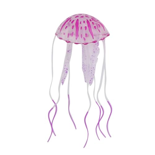 6 Pack Silicone Jellyfishes Lifelike Aquarium Decor with Transparent Suction Cups Water Flow Movement for Fish Tank Ornament