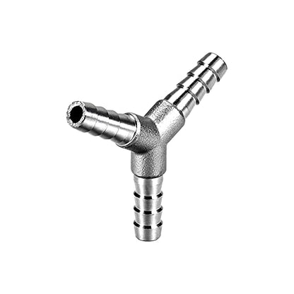 1/4" Hose Barb Fitting Equal Barbed Y Shaped 3 Way Wye Stainless Steel Tubing Joint Splicer Mender Adapter Union for Oxygen Tubing Pipe Household Fuel Gas Liquid Air with 3pcs Hose Clamps - size: 1/4 Inch, style: 1 Pcs