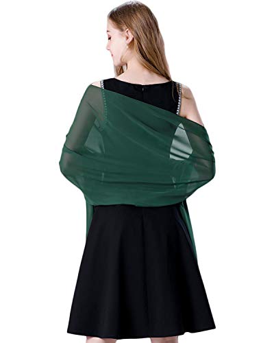 Shawl and Wrap for Evening Dresses Wedding Sheer Scarfs Women Scarve - color: Dark Green, size: One Size