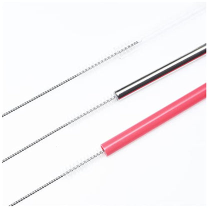 Straw Cleaner Brush (Only 2 pcs, 7.87inch X 5/16inch) | Extra Long Nylon Bristles and Stainless Steel Handle Cleaning Brushes for Washing Glass Silicone Metal Straws Tea Pot - color: Only 2 Pcs, 7.87inch X 5/16inch