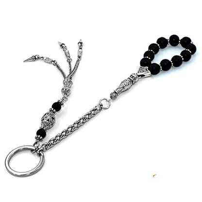 Keychain & Rosary Collection -Car Key Chain-Handbags Holder - color: (8mm - 블랙 오닉스 제이드 스톤)