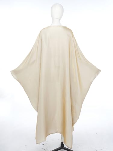 Shinsto Women Satin Prayer Dress Kaftan Robe Musulmane Femme Flashy Gown Luxury Party Wear Nightclub Outfit - color: Champagne, size: 1