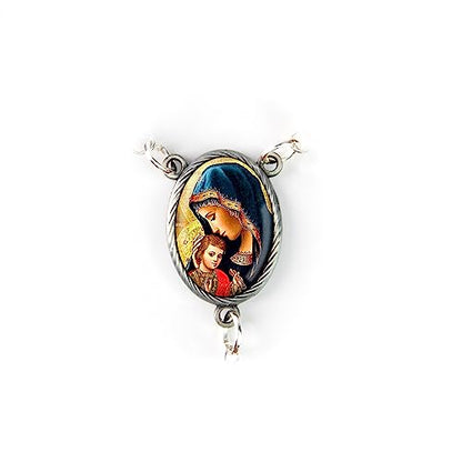 Olive Wood Car Rosary for Rearview Mirror from The Holy Land of Bethlehem - Auto Rosary with Our Lady of Perpetual Help Medal & Crucifix Cross Charm - 7" Pocket Rosary Beads for Hanging - color: Our Lady of Perpetual Help