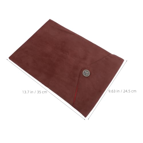 Zerodeko 2pcs Scripture Organizer Pouches in Coffee Corduroy Material, Folding Design Reduces Friction and Scuffing, for Ceremonies and Travel Elegant Traditional Tibetan Patterns