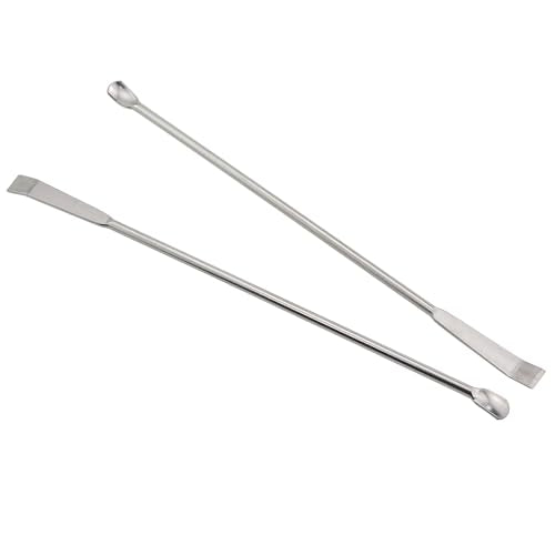 3PCS 150mm/5.9 inch Laboratory Stainless Steel Sampling Reagent Spoon Silver Mixing Scraper Suitable for Home Science School Use
