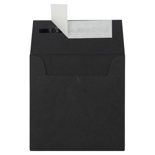 LUXPaper Square Invitation Envelopes | Peel & Press | 3 1/4" x 3 1/4" | Midnight Black | 80lb. Text | 50 Qty - color: Black, size: 3 1/4 x 3 1/4 inches