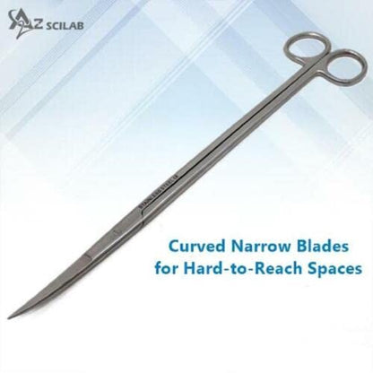A2Z-Aquascaping Maintenance Tools Accessories,Anti-Rust Stainless Steel Tweezers Scissors Spatula for Aquarium Tank Clean, Fish Tank, Bonsai, Algae Scrapers (12" Scissors - Curved - Silver) - size: 12" Scissors - Curved - Silver