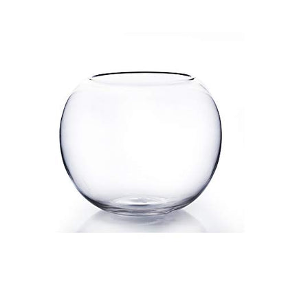 WGV Bowl Glass Vase, Diameter 8", Height 6.5", Open Width 3.75", (Multiple Sizes Choices) Clear Bubble Planter Terrarium Fish Bowl for Wedding Event Home Decor, 1 Piece (VBW0008) - size: 8"D 1 Piece