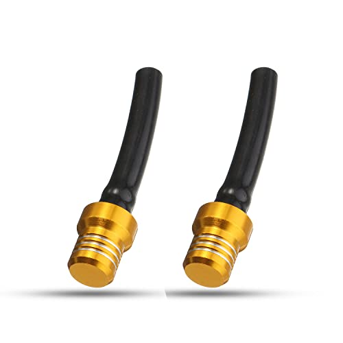 2PCS Gas Fuel Cap Gas Tank Breather Universal CNC Tank Valve Vent Tube with Chekc Ball Aluminum Breather for RM125 RM250 RMZ450 RMX450Z RM250Z RMX250 DR-Z400 DR-Z400E DR-Z400S Yellow - color: Yellow
