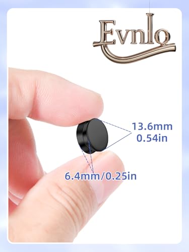 Evnlo 강력한 히잡 자석 12쌍, 스카프, 셔츠, 베일, 드레스용 얇은 핀리스 마그네틱 히잡 핀 - 걸림 없는 매트, 여성용 다용도 - color: 블랙 12쌍