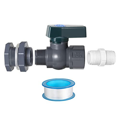 Suswillhit Rain Barrel Spigot Kit, Water Barrel Diverter, 1 Pack | with Bulkhead Fitting Hose Faucet Adapter, Thread Seal Tape for Water Tanks, Aquariums, Tubs, Pools, Garden Barrels - color: 1Pack