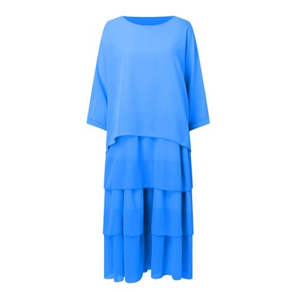 Prayer Clothes for Muslim Women One-Piece Long Sleeve Islamic Prayer Dress O Neck Slim Fit Maxi Dress Dress - color: Blue, size: X-Large