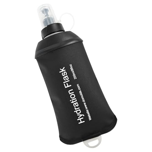 WILDREEDS 250ml Soft Flask, TPU Collapsible Soft Water Bottle for Hydration Pack, Running Vest, Folding Water Bottle for Hiking Cycling Climbing-1Pcs, Black - color: 250ml Black