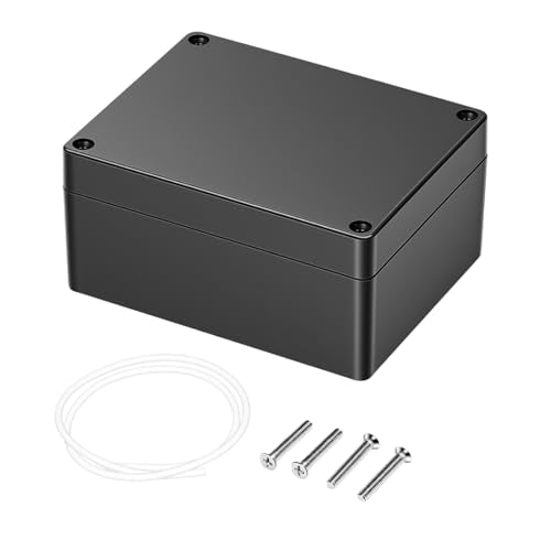 Project Box ABS Plastic IP66 Waterproof Dustproof DIY Junction Box Black 4.53 x 3.54 x 2.17 inch (115 x 90 x 55mm)(Pack of 1)